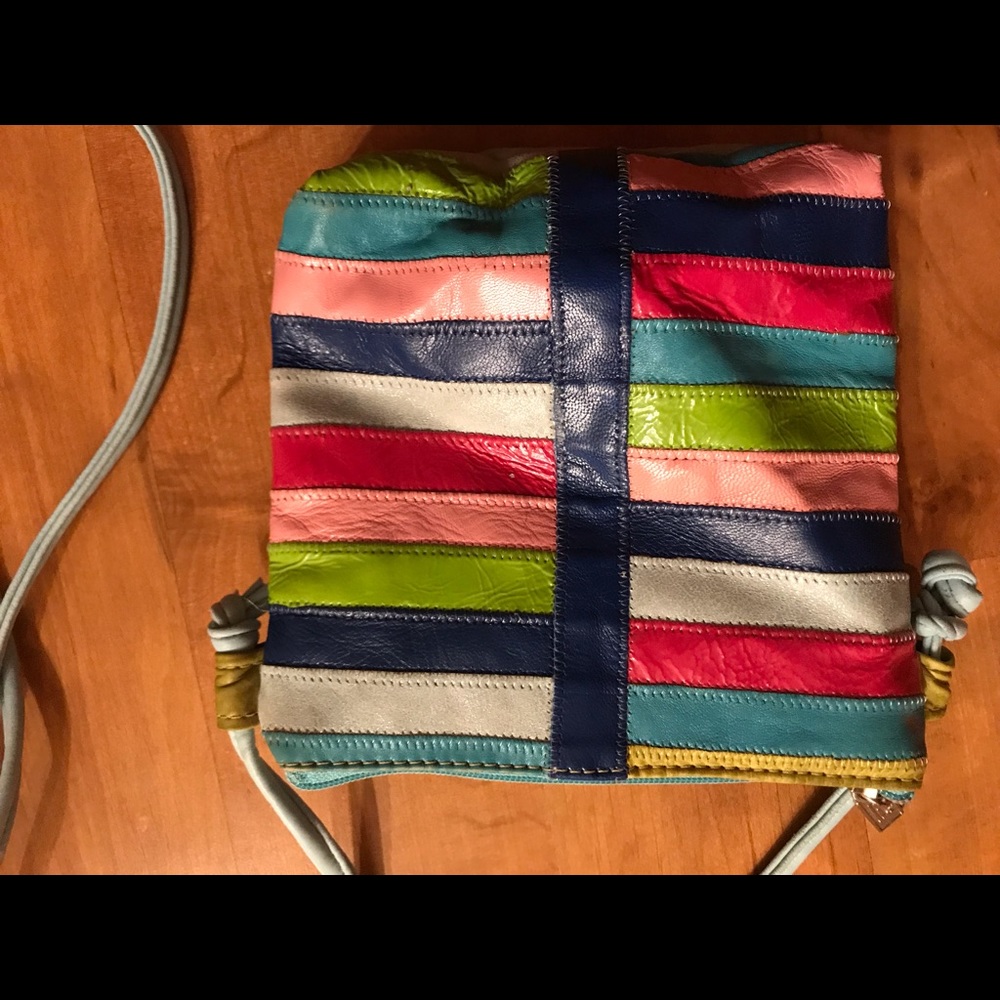 Small striped leather purse